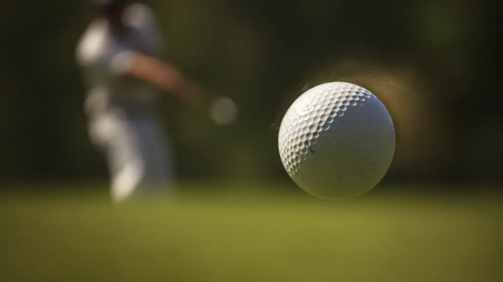 Golfer chipping a golf ball