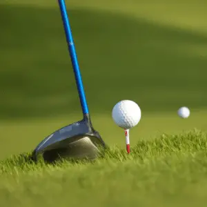 a flex golf shaft and a golf ball