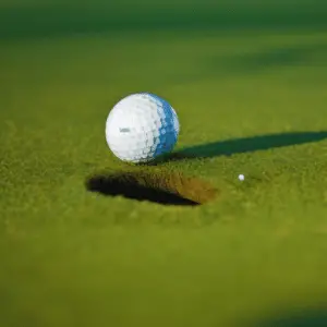 a golf ball near the hole