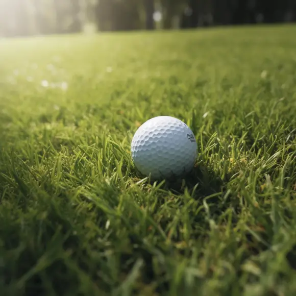 a golf ball with deep dimples on the grass