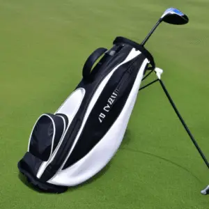 a golf club in a white bag
