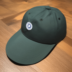 a green golf cap
