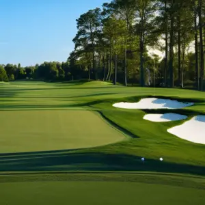 a nice golf field with white sand