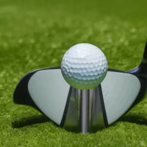 golf wedge and a ball