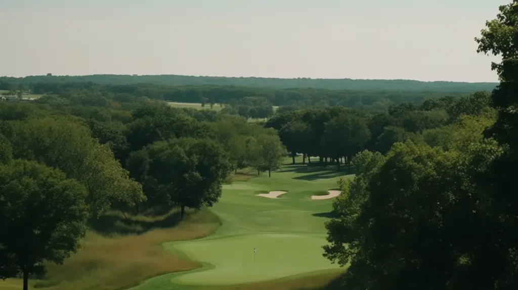 An 18 hole golf course on a sunny day