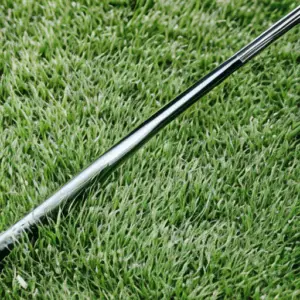 Close up look at the golf club shaft