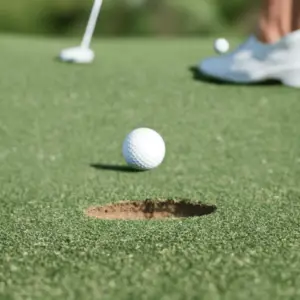 Golf ball near the hole