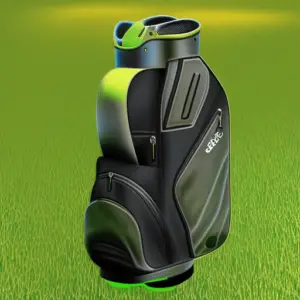 a big black bag on the greens