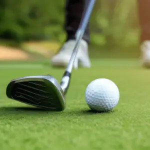 a ceramic golf clubhead and a golf ball