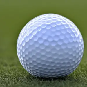 a close up of a white ball