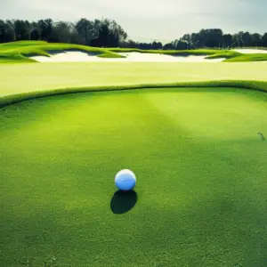 a dimpled ball on the field