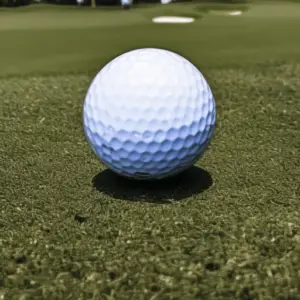 a golf ball on course