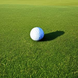 a golf ball on fairway