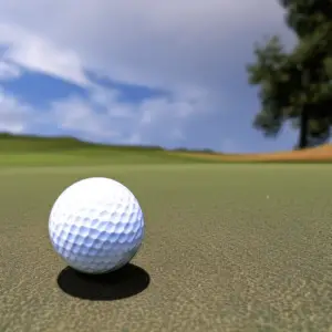 a golf ball on the fairway