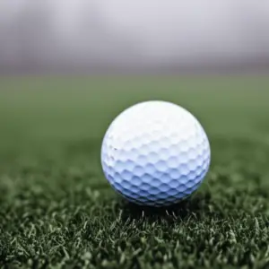 a golf ball on the foggy course