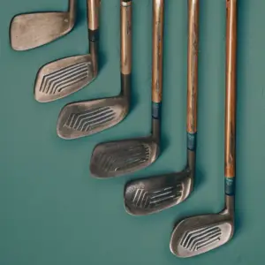 a set of old sports equipment