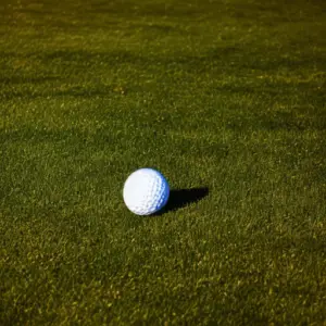 a small dimpled ball on the grass