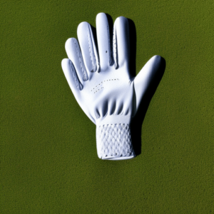 a white golf glove on the course