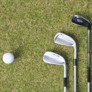 set of clubs and a ball