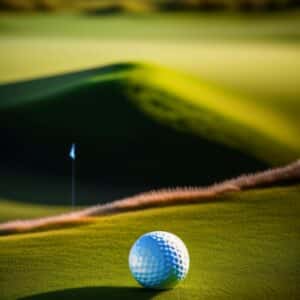 a golf ball on a soft green surface