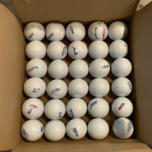 golf balls in a box