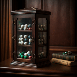 vintage golf ball display case