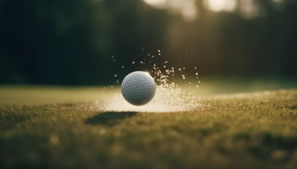 a golf ball splashed in water