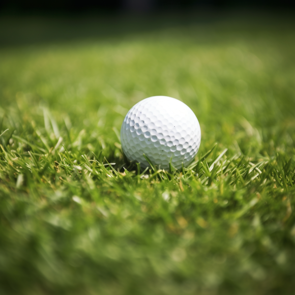 a golf ball with dimples on the grass