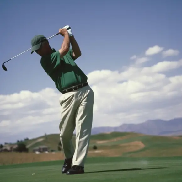 a golfer swinging a golf driver 1