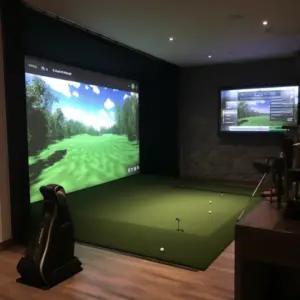 a room with big screen