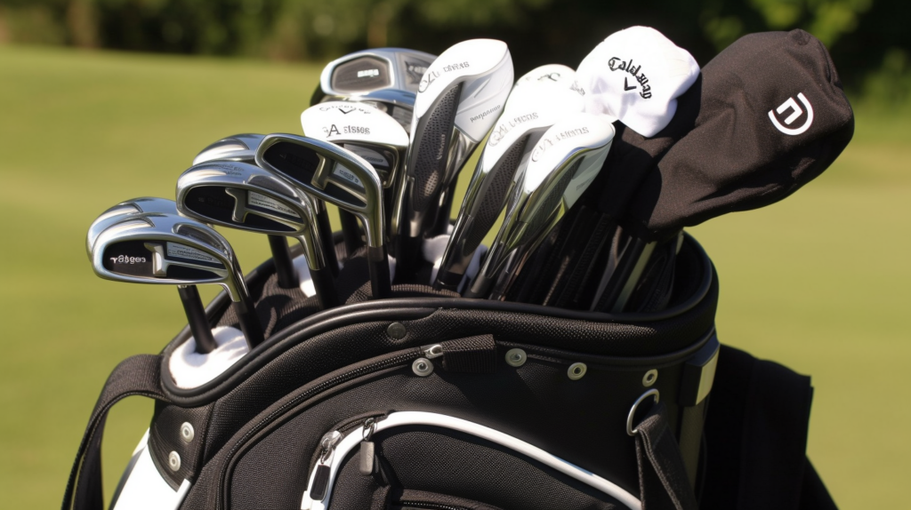 arranged clubs in a golf bag
