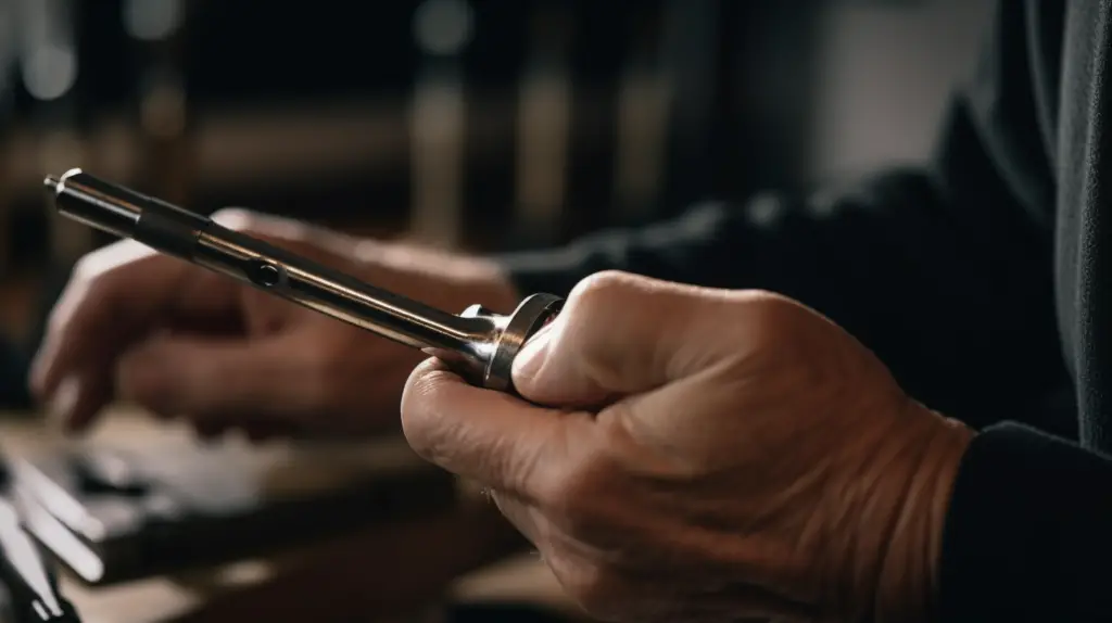 close up of man changing golf club shafts properly