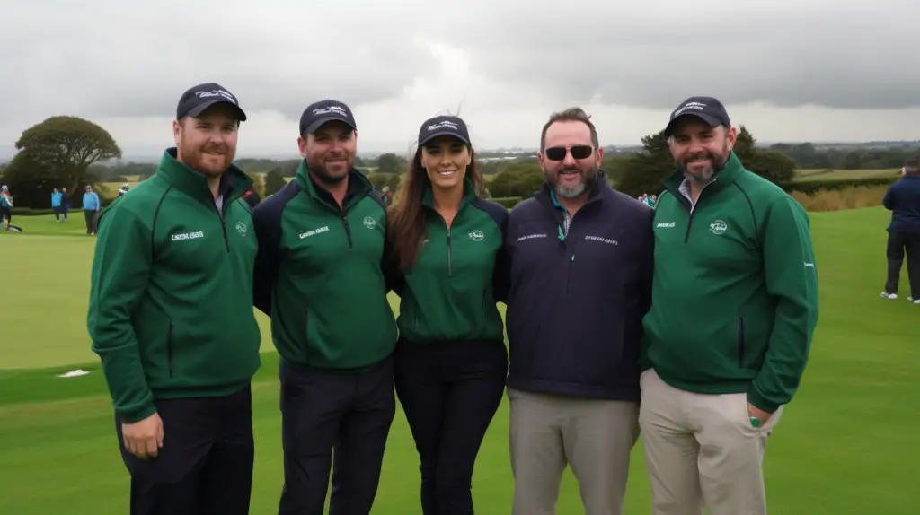 group picture before a round of greensomes in golf