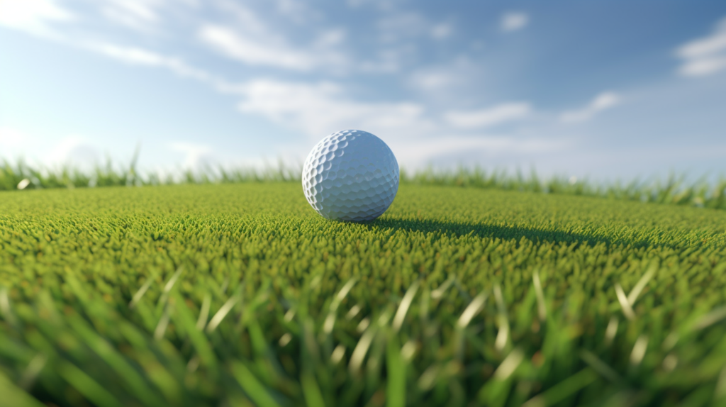 a close up photo of golf ball in greens