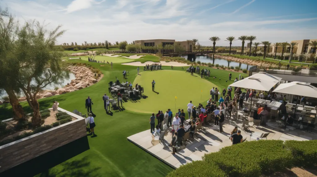 a crowd of golf enthusiast in an event