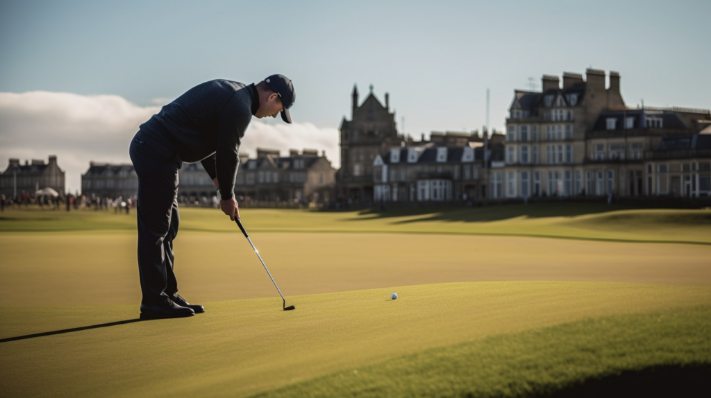 a man playing golf at st andrews golf club