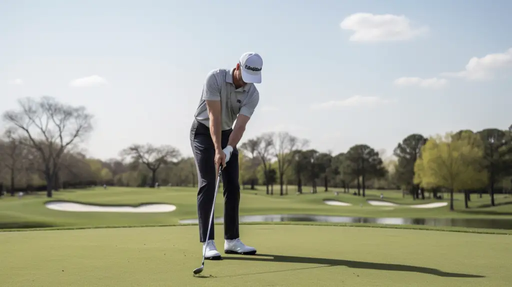 a man playing golf with a poor footwork