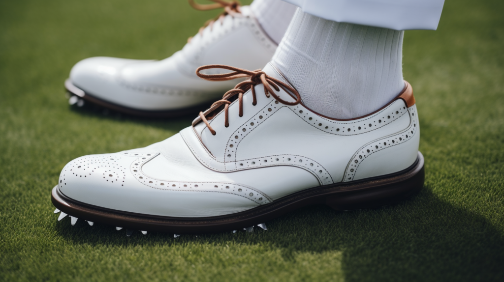 a man wearing comfortable shoes in golf