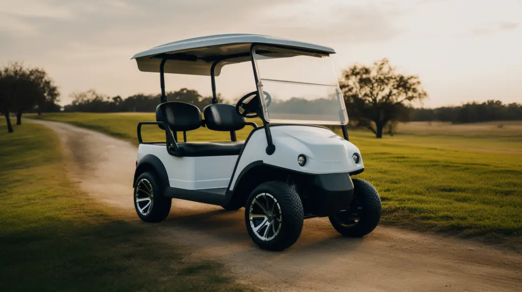 an empty golf cart