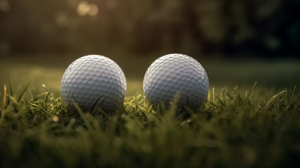 close up image of 2 golf balls