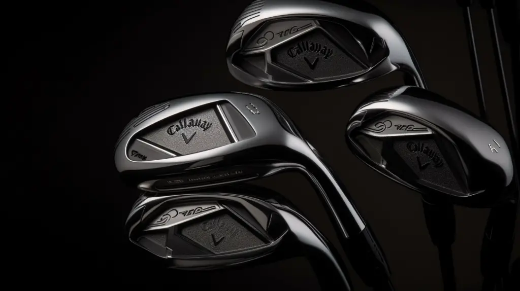 close up of american made callaway golf clubs