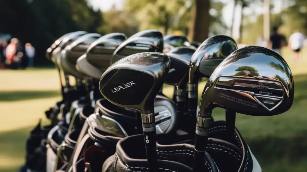 close up of different original golf clubs