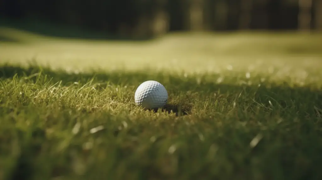 close up of golf ball near the golf hole