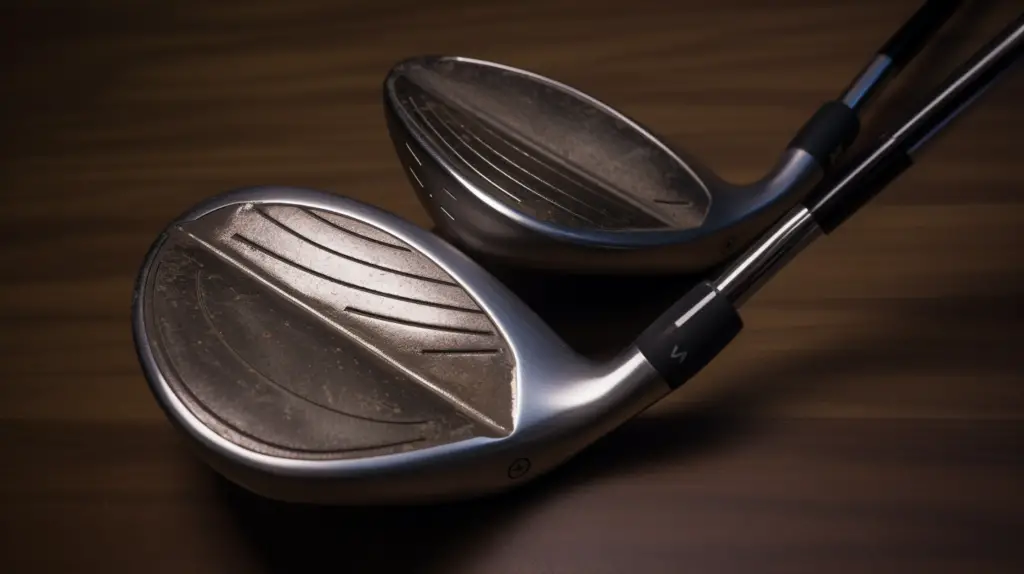 close up of steel and graphite golf club