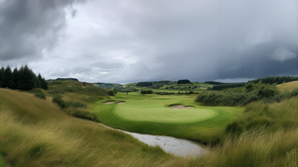 golf course in wales with low rainfall climate