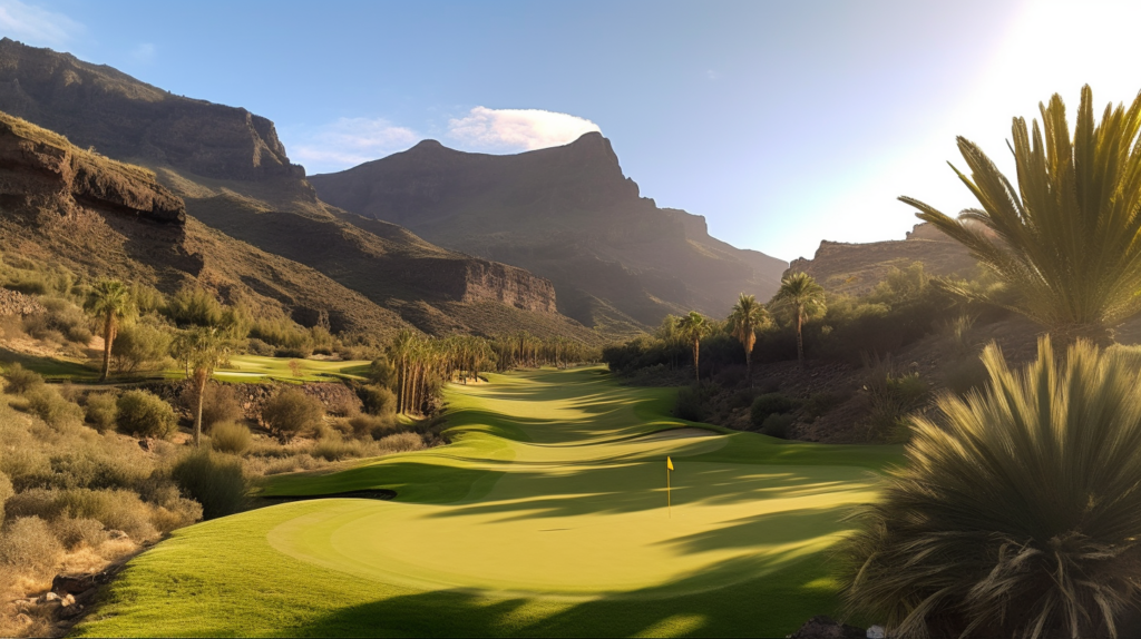 stunning view of gran canaria golf course