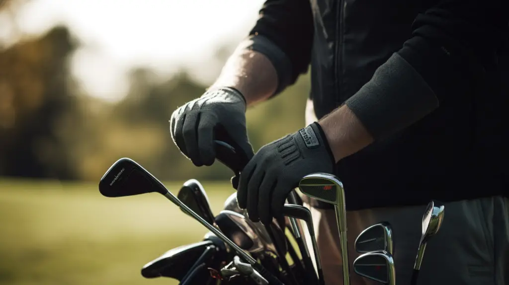 a golfer testing out forgiving golf clubs